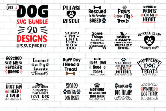 20 Dog Cutting Print Ready Files