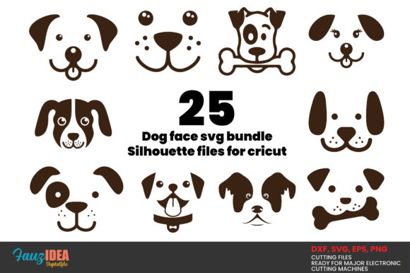 25 Dog Face Svg Bundle