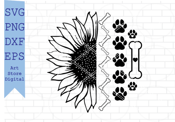 Embroidery Design Review: Dog Bone SVG, Sunflower Dog Paw Svg
